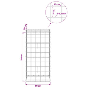 Γκαμπιόν με σύρμα 3,5 mm και πλέγμα 10x10 cm 50x50x100 εκ - Pakobazaar