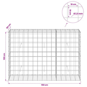 Γκαμπιόν με σύρμα 3,5 mm και πλέγμα 10x10 cm 150x50x100 εκ.