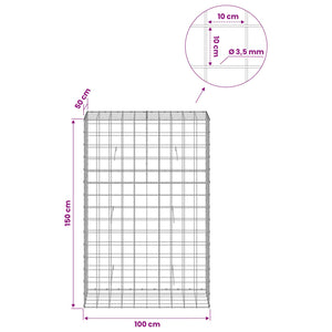 Γκαμπιόν με σύρμα 3,5 mm και πλέγμα 10x10 cm 100x50x150 εκ