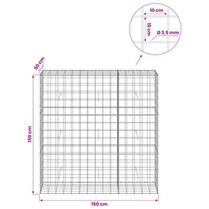 Γκαμπιόν με σύρμα 3,5 mm και πλέγμα 10x10 cm 150x50x150 εκ - Pakobazaar