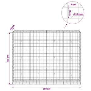 Γκαμπιόν με σύρμα 3,5 mm και πλέγμα 10x10 cm 200x50x150 εκ