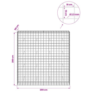 Γκαμπιόν με σύρμα 3,5 mm και πλέγμα 10x10 cm 200x50x200 εκ - Pakobazaar