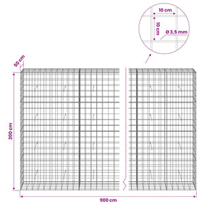 Γκαμπιόν με σύρμα 3,5 mm και πλέγμα 10x10 cm 900x50x200 εκ - Pakobazaar
