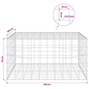 Γκαμπιόν με σύρμα 3,5 mm και πλέγμα 10x10 cm 100x100x50 εκ - Pakobazaar