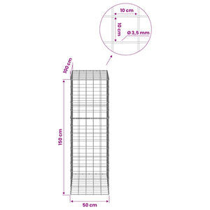 Γκαμπιόν με σύρμα 3,5 mm και πλέγμα 10x10 cm 50x100x150 εκ.