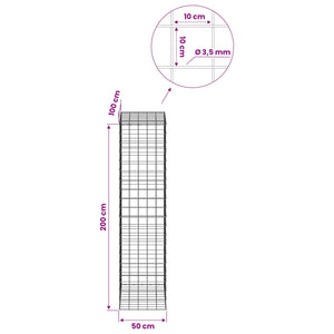 Γκαμπιόν με σύρμα 3,5 mm και πλέγμα 10x10 cm 50x100x200 εκ - Pakobazaar