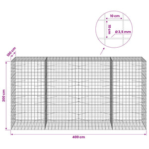 Γκαμπιόν με σύρμα 3,5 mm και πλέγμα 10x10 cm 400x100x200 εκ