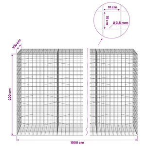 Γκαμπιόν με σύρμα 3,5 mm και πλέγμα 10x10 cm 1000x100x200 εκ