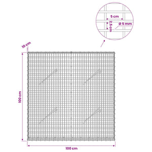 Γκαμπιόν με σύρμα 5 mm και πλέγμα 5x2,5 cm 100x10x100 εκ. - Pakobazaar