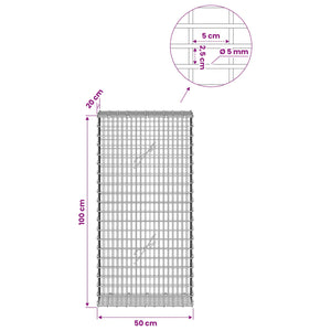 Γκαμπιόν με σύρμα 5 mm και πλέγμα 5x2,5 cm 50x20x100 εκ - Pakobazaar