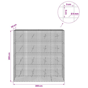Γκαμπιόν με σύρμα 5 mm και πλέγμα 5x5 cm 200x20x200 εκ - Pakobazaar