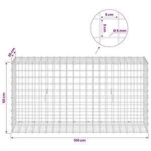 Γκαμπιόν με σύρμα 5 mm και πλέγμα 5x5 cm 100x30x50 εκ - Pakobazaar