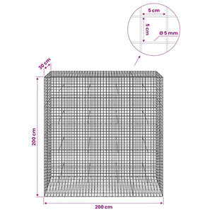 Γκαμπιόν με σύρμα 5 mm και πλέγμα 5x5 cm 200x30x200 εκ - Pakobazaar