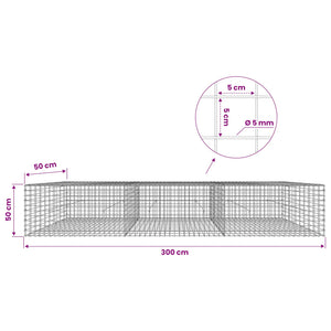 Γκαμπιόν με σύρμα 5 mm και πλέγμα 5x5 cm 300x50x50 εκ - Pakobazaar