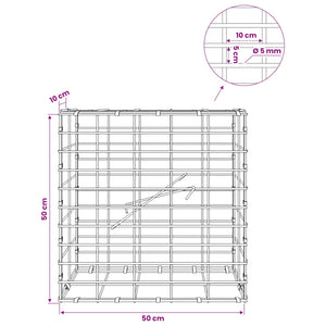 Γκαμπιόν με σύρμα 5 mm και πλέγμα 5x10 cm 50x10x50 εκ