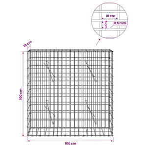 Γκαμπιόν με σύρμα 5 mm και πλέγμα 5x10 cm 100x10x100 εκ. - Pakobazaar