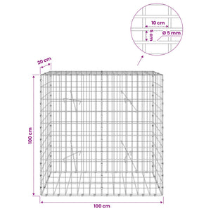Γκαμπιόν με σύρμα 5 mm και πλέγμα 5x10 cm 100x20x100 εκ.