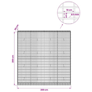 Γκαμπιόν με σύρμα 5 mm και πλέγμα 5x10 cm 200x30x200 εκ - Pakobazaar