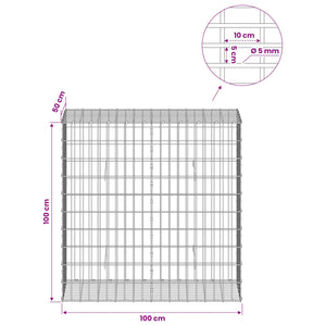 Γκαμπιόν με σύρμα 5 mm και πλέγμα 5x10 cm 100x50x100 εκ