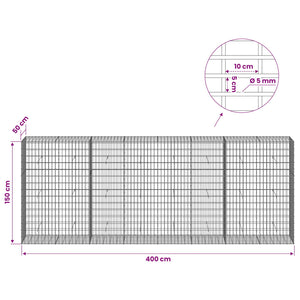 Γκαμπιόν με σύρμα 5 mm και πλέγμα 5x10 cm 400x50x150 εκ - Pakobazaar