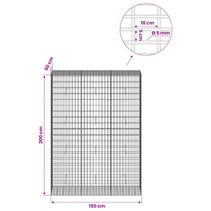 Γκαμπιόν με σύρμα 5 mm και πλέγμα 5x10 cm 150x50x200 εκ - Pakobazaar