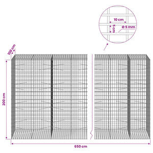 Γκαμπιόν με σύρμα 5 mm και πλέγμα 5x10 cm 650x100x200 εκ - Pakobazaar