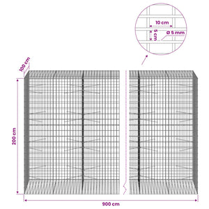 Γκαμπιόν με σύρμα 5 mm και πλέγμα 5x10 cm 900x100x200 εκ - Pakobazaar