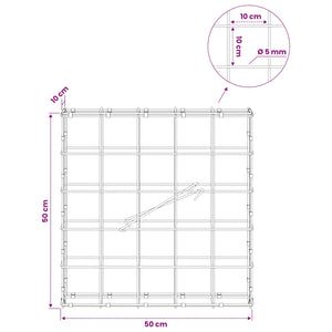 Γκαμπιόν με σύρμα 5 mm και πλέγμα 10x10 cm 50x10x50 εκ - Pakobazaar