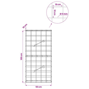 Γκαμπιόν με σύρμα 5 mm και πλέγμα 10x10 cm 50x10x100 εκ - Pakobazaar