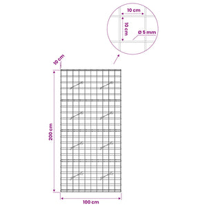 Γκαμπιόν με σύρμα 5 mm και πλέγμα 10x10 cm 100x10x200 εκ - Pakobazaar