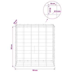 Γκαμπιόν με σύρμα 5 mm και πλέγμα 10x10 cm 50x30x50 εκ. - Pakobazaar