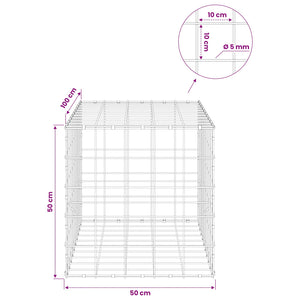Γκαμπιόν με σύρμα 5 mm και πλέγμα 10x10 cm 50x100x50 εκ - Pakobazaar