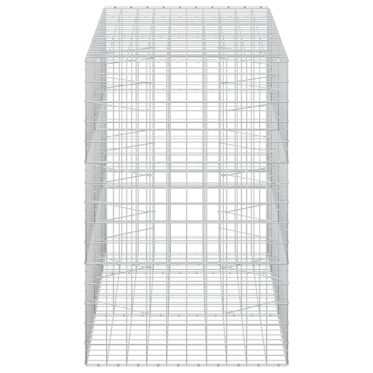 Γκαμπιόν με σύρμα 5 mm και πλέγμα 10x10 cm 250x100x150 εκ. - Pakobazaar