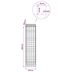Γκαμπιόν με σύρμα 5 mm και πλέγμα 10x10 cm 50x100x200 εκ - Pakobazaar