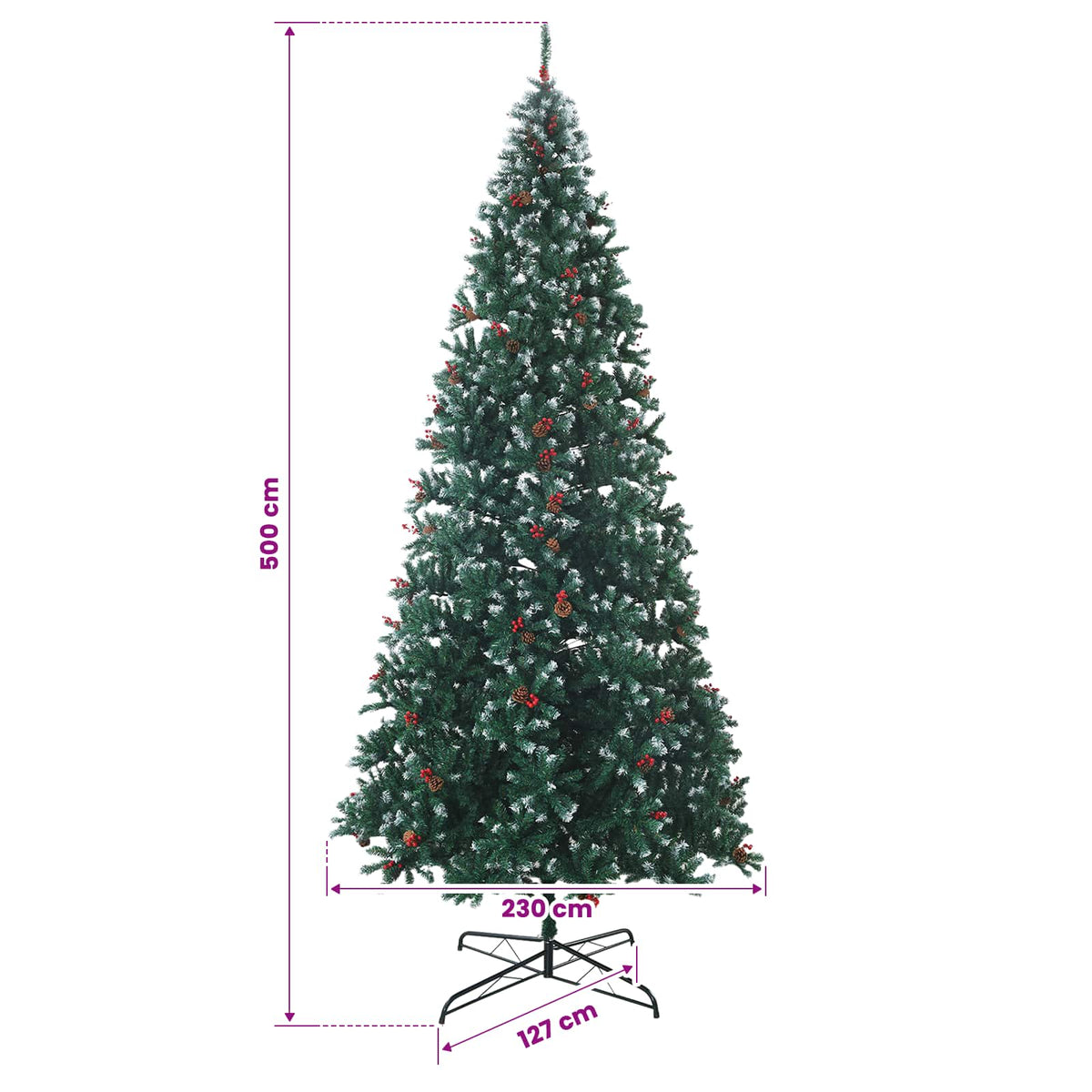 Τεχνητό Χριστουγεννιάτικο Δέντρο 500 εκ. PVC και Ατσάλι - Pakobazaar