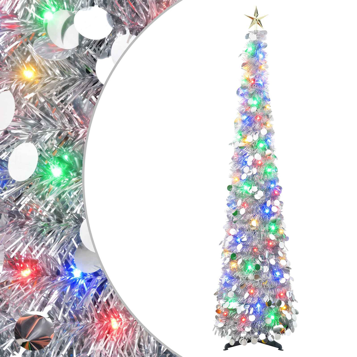 Πτυσσόμενο χριστουγεννιάτικο δέντρο LED με αστέρι στην κορυφή - Pakobazaar