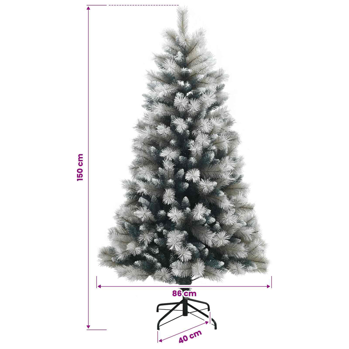 Τεχνητό Χριστουγεννιάτικο Δέντρο με Μεντεσέδες και Μπάλες