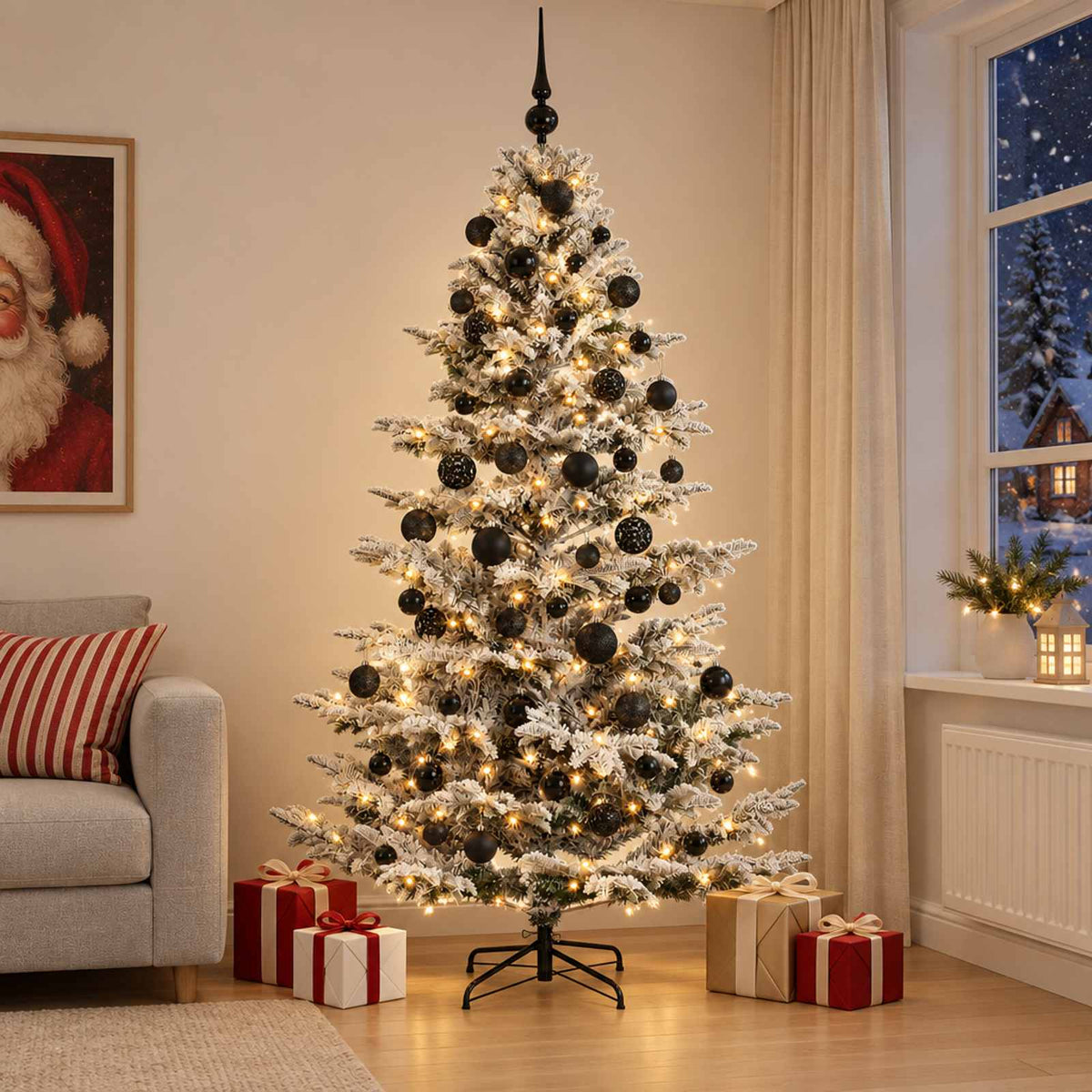 Τεχνητό χριστουγεννιάτικο δέντρο με μπάλα 210 εκ. 300 LED