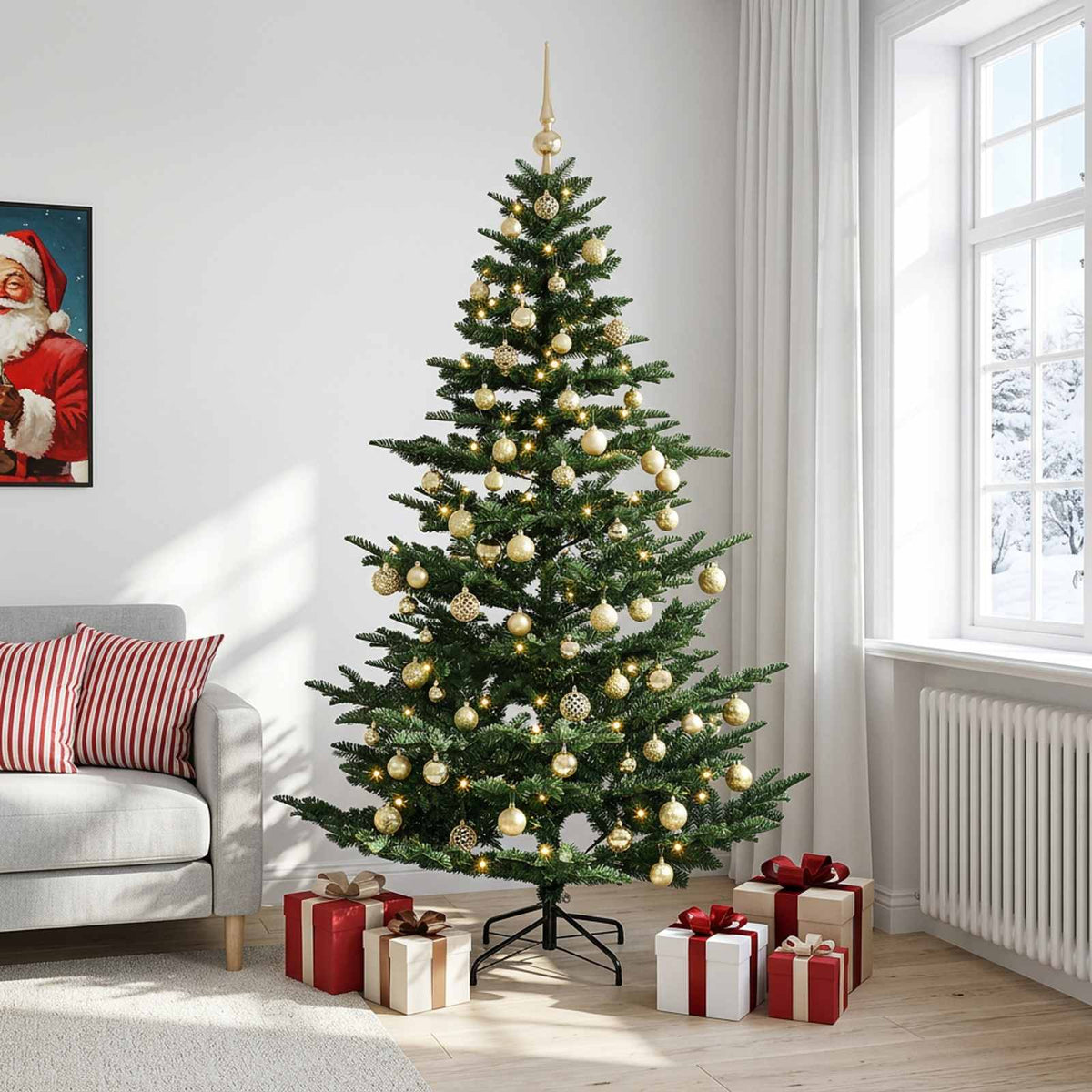 Τεχνητό χριστουγεννιάτικο δέντρο με μπάλα 180 εκ. 300 LED