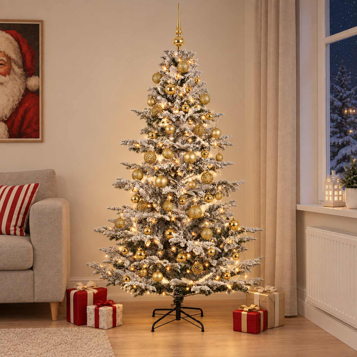 Τεχνητό χριστουγεννιάτικο δέντρο με μπάλα 180 εκ. 300 LED