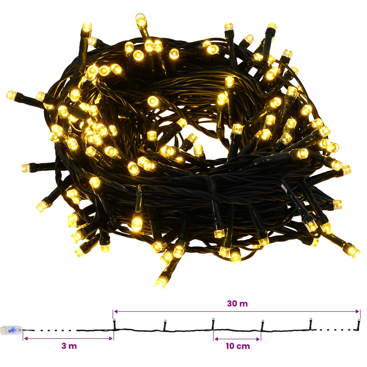 Τεχνητό χριστουγεννιάτικο δέντρο με μπάλα 240 εκ. 300 LED - Pakobazaar