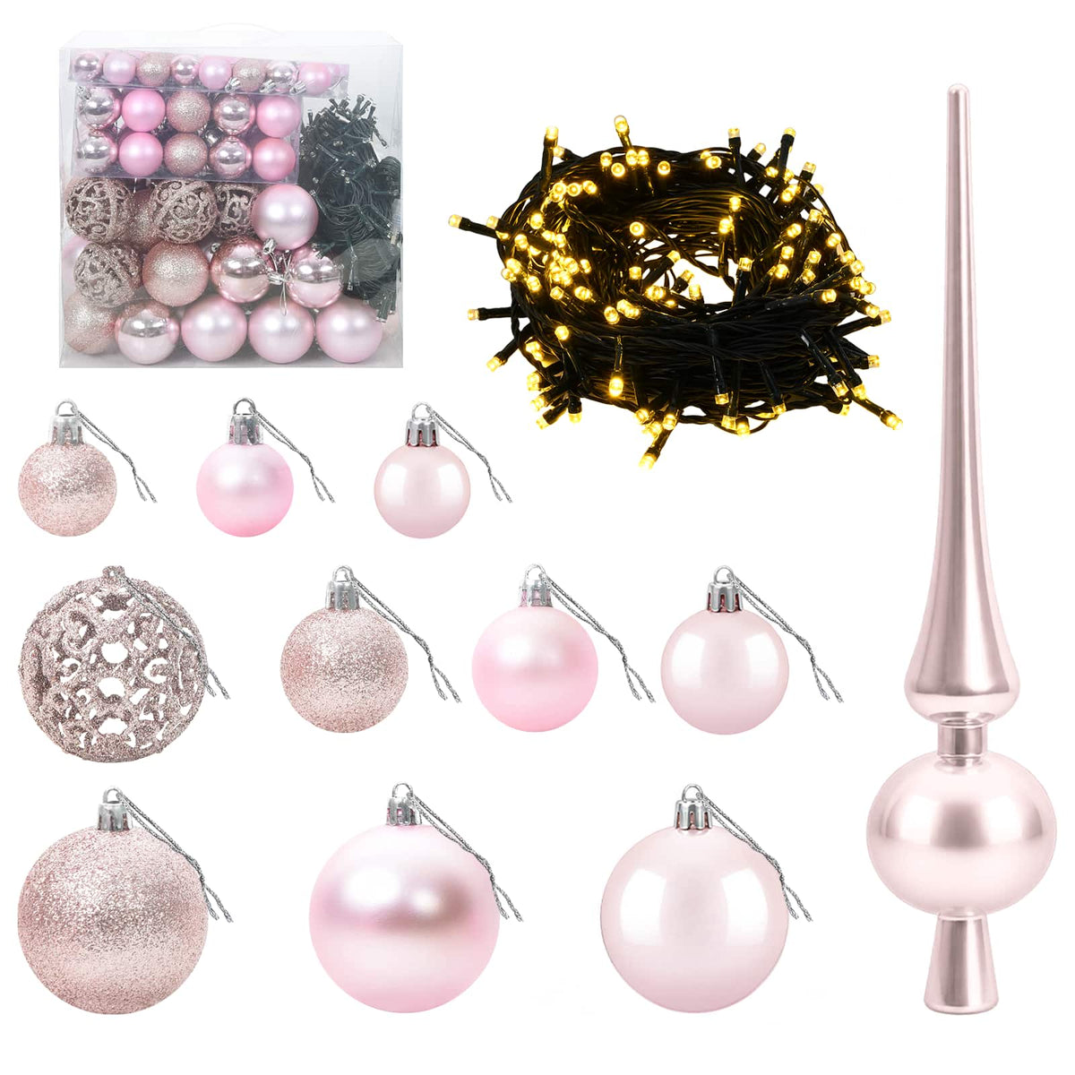 Τεχνητό χριστουγεννιάτικο δέντρο πράσινο με μπάλες 180 εκ.