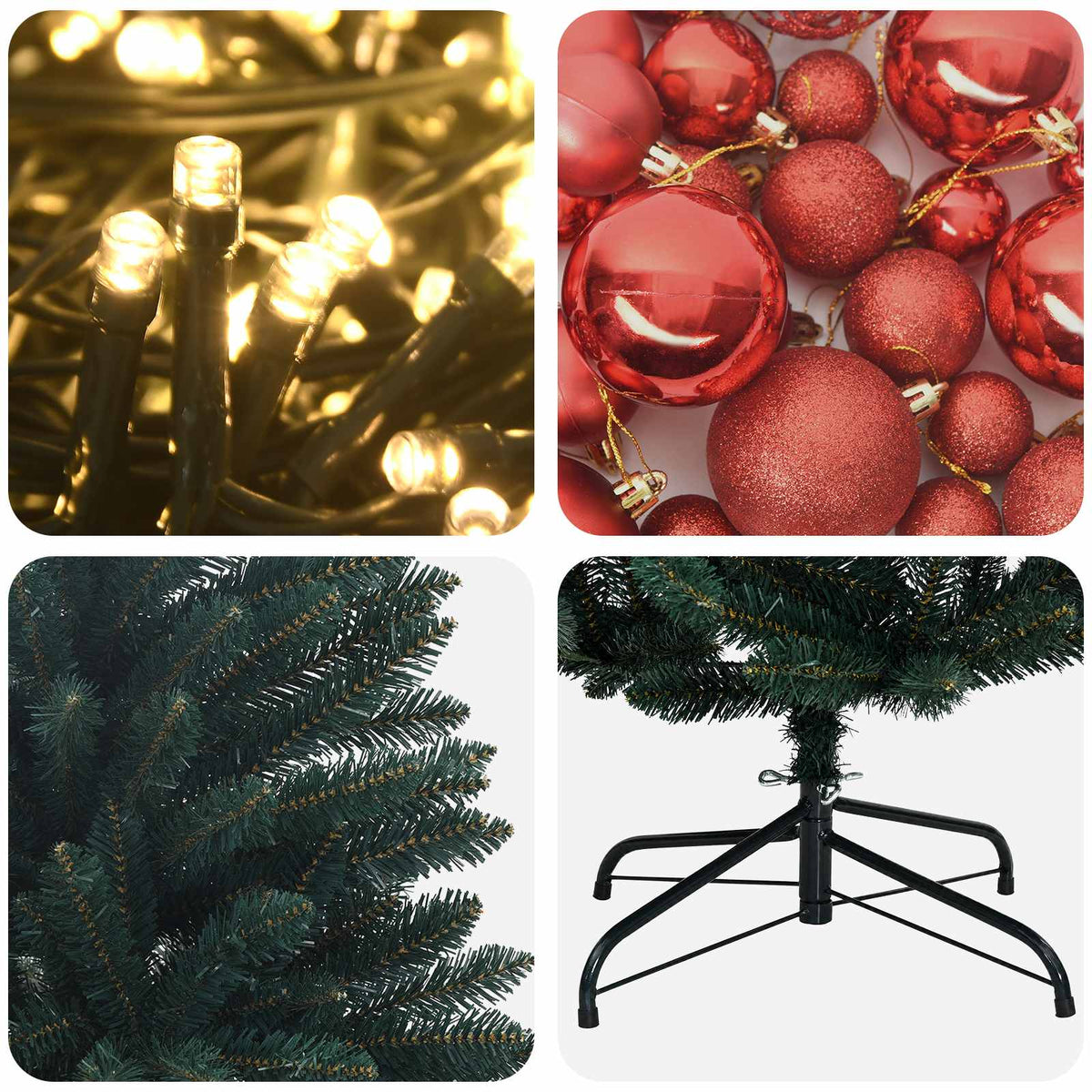 Τεχνητό χριστουγεννιάτικο δέντρο σκούρο πράσινο με μπάλες