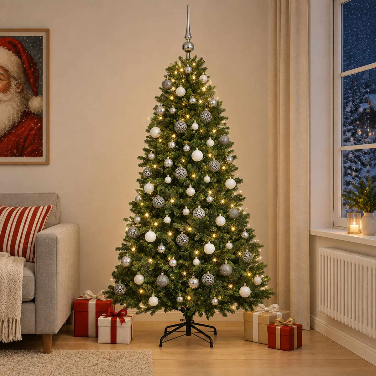 Τεχνητό Χριστουγεννιάτικο Δέντρο με Μπάλα 210 εκ. 300 LED