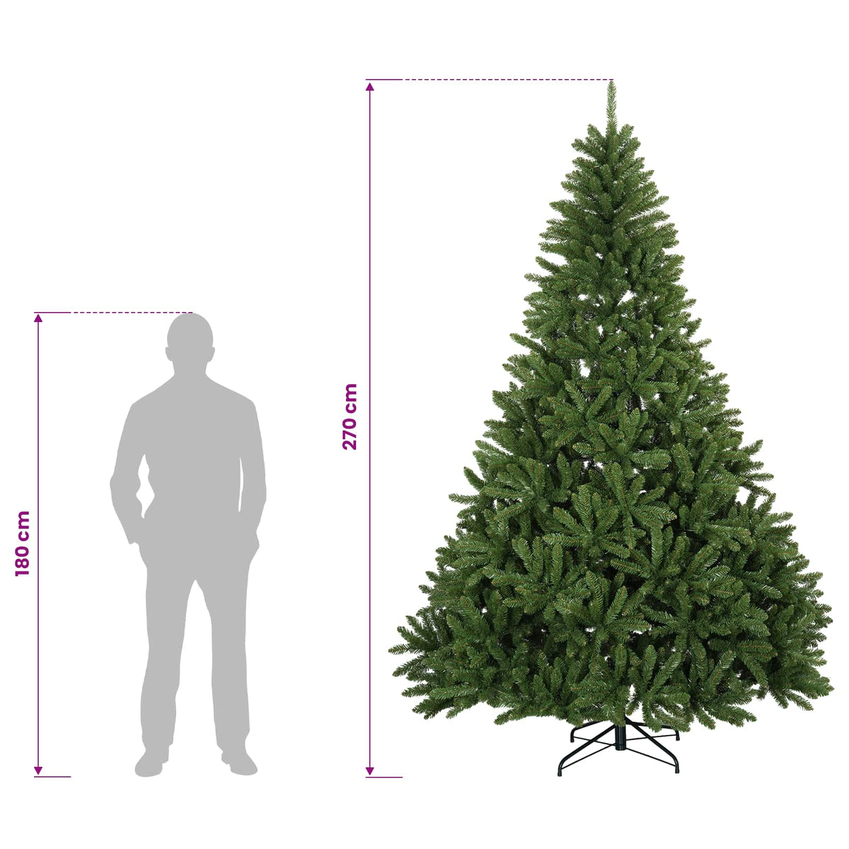 Τεχνητό Χριστουγεννιάτικο Δέντρο με Άξονα 270 εκ. 600 LED
