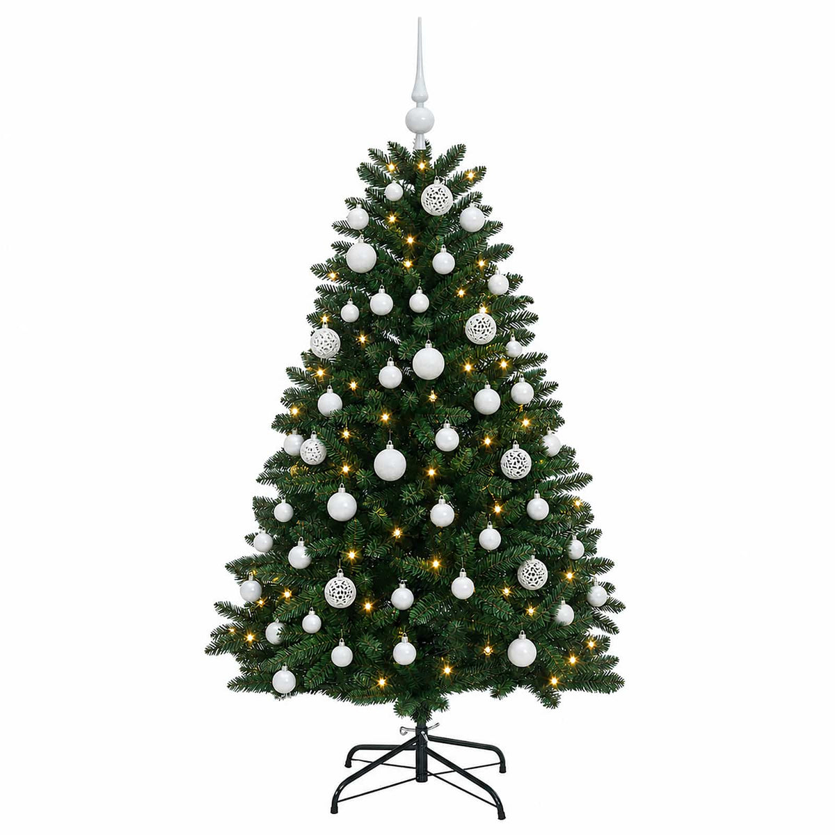Τεχνητό χριστουγεννιάτικο δέντρο σκούρο πράσινο με μπάλες
