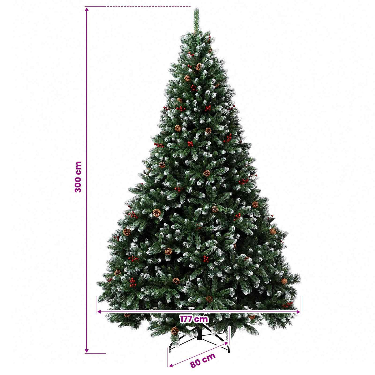 Τεχνητό χριστουγεννιάτικο δέντρο πράσινο με μπάλα 300 εκ.