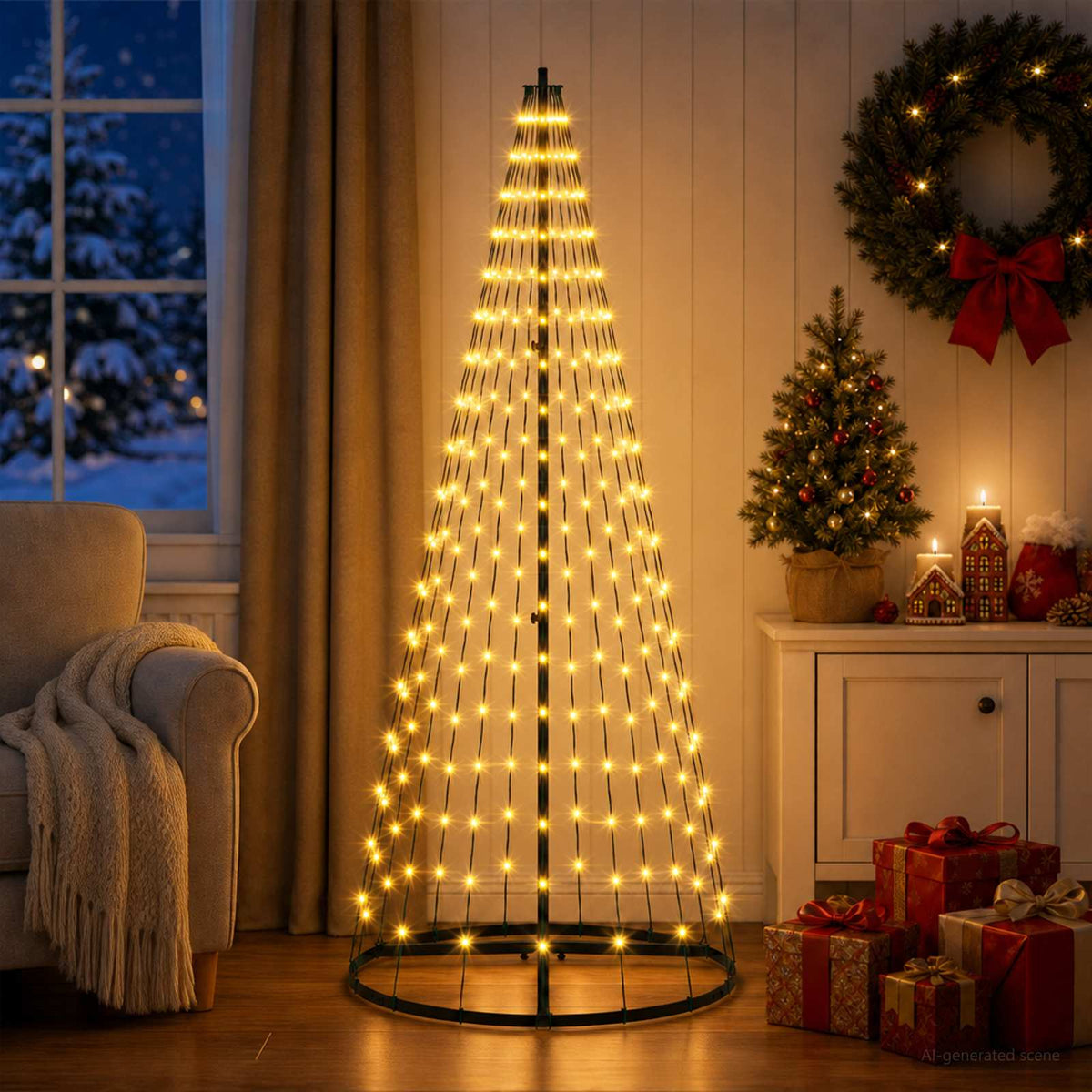 LED Χριστουγεννιάτικο Δέντρο 165 εκ. 270 LED Θερμό λευκό Σίδερο