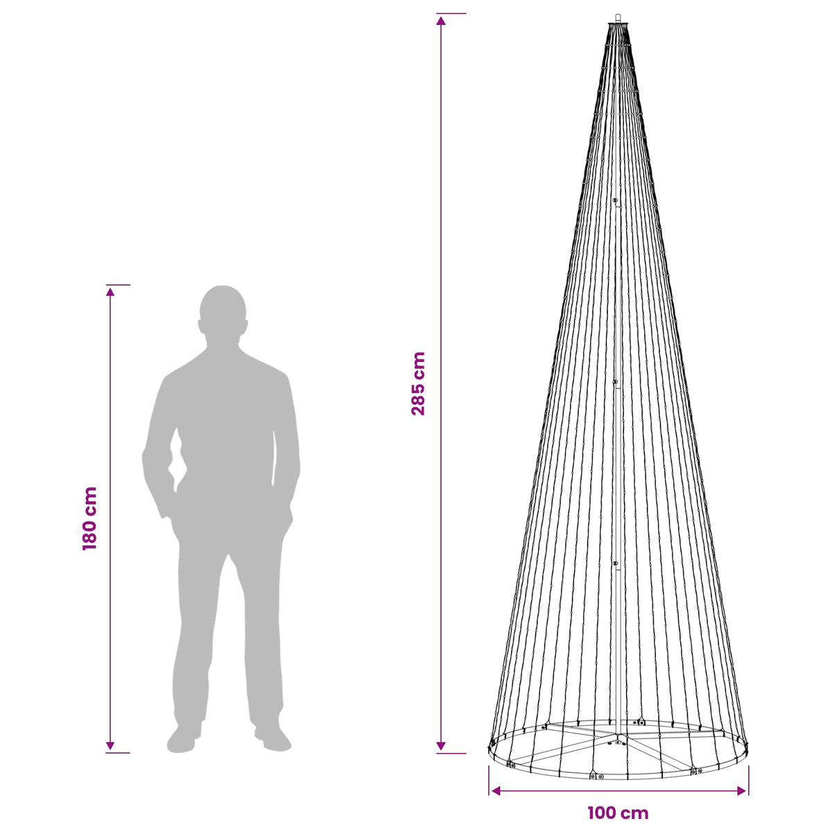 LED Χριστουγεννιάτικο Δέντρο 285 εκ. 744 LED Θερμό λευκό Σίδερο