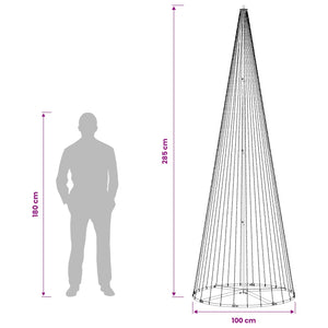 LED Χριστουγεννιάτικο Δέντρο 285 εκ. 744 LED Θερμό λευκό Σίδερο